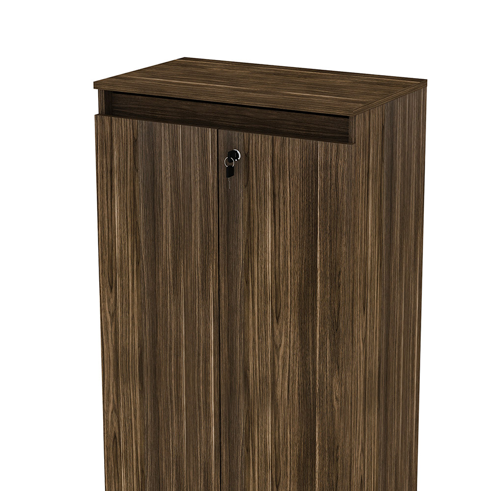 Armário Alto com Tranca para Escritório Home Office ME4151 MDP Nogal G69 - Gran Belo