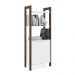 Armário Alto para Escritório Home Office AZ1009 MDP Branco/Nogal G69 - Gran Belo