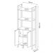 Armário Alto para Escritório Home Office AZ1009 MDP Branco/Nogal G69 - Gran Belo