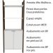 Armário Alto para Escritório Home Office AZ1009 MDP Branco/Nogal G69 - Gran Belo