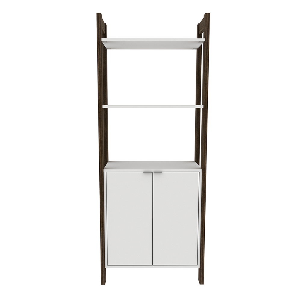 Armário Alto para Escritório Home Office AZ1009 MDP Branco/Nogal G69 - Gran Belo