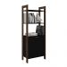 Armário Alto para Escritório Home Office AZ1009 MDP Preto/Nogal G69 - Gran Belo