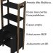 Armário Alto para Escritório Home Office AZ1009 MDP Preto/Nogal G69 - Gran Belo