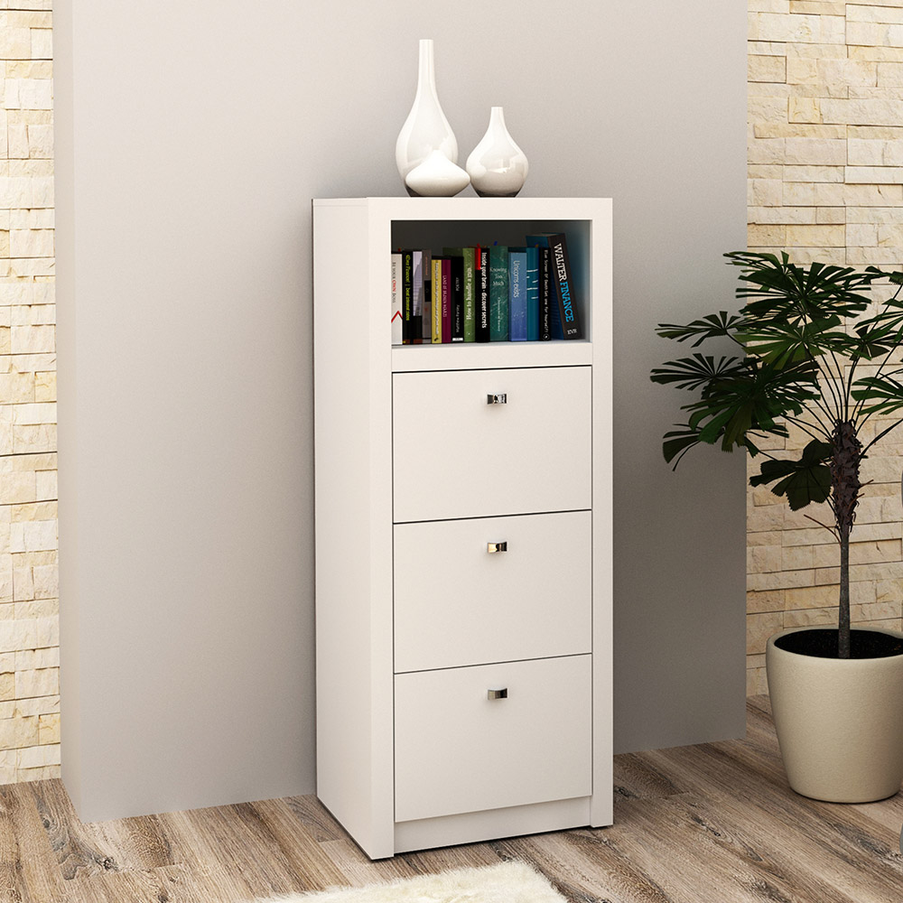 Armário Arquivo para Escritório Home Office ME4118 MDP Branco G69 - Gran Belo