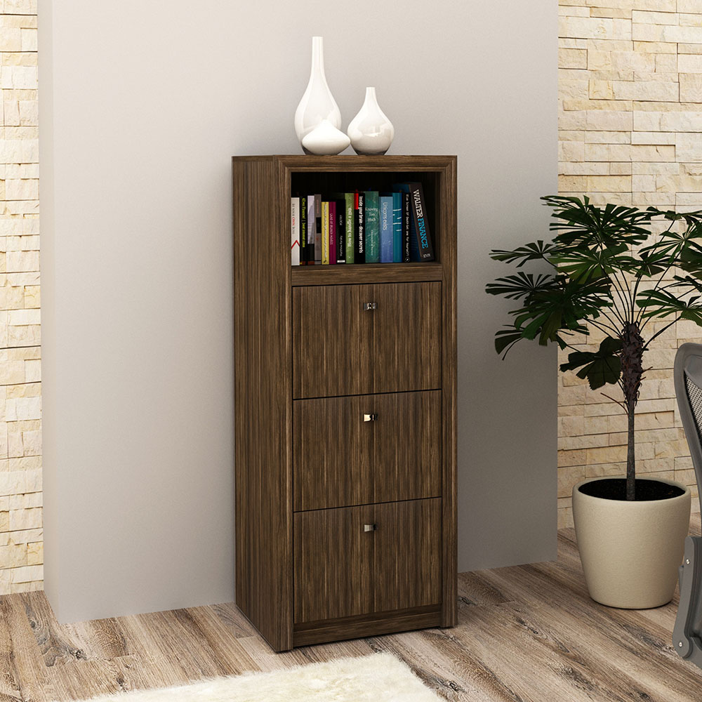 Armário Arquivo para Escritório Home Office ME4118 MDP Nogal G69 - Gran Belo