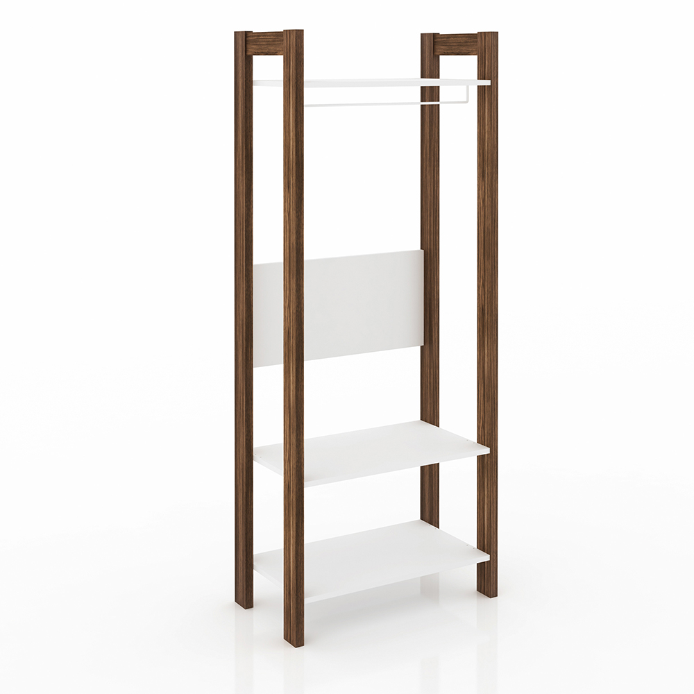 Armário Closet Aberto AZ1029 MDP Branco/Nogal G69 - Gran Belo