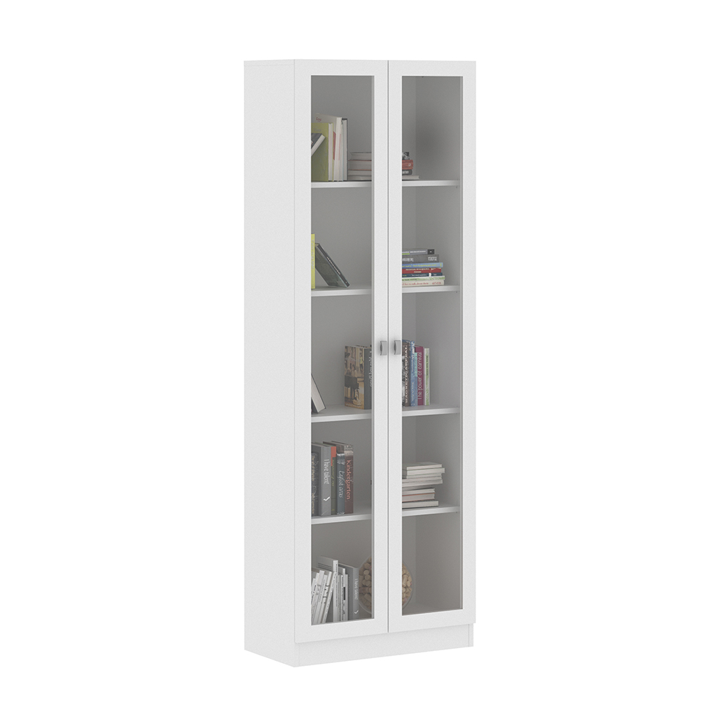 Armário Estante Alto Porta de Vidro ME4115 MDP Branco G69