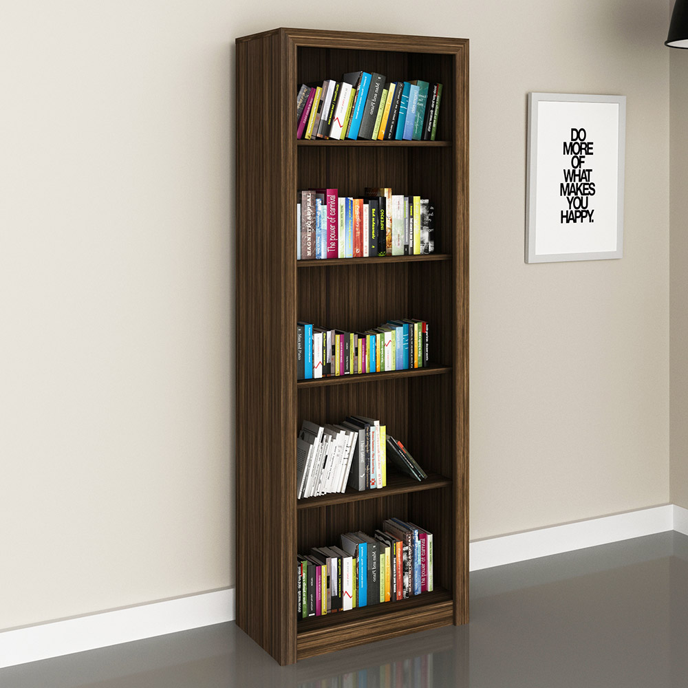 Armário Estante Alto para Escritório Home Office ME4104 MDP Nogal G69 - Gran Belo