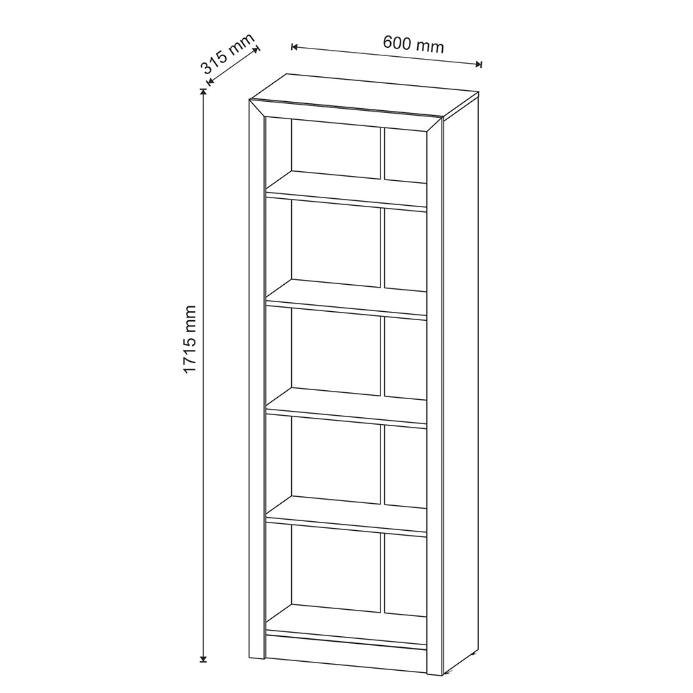 Armário Estante Alto para Escritório Home Office ME4104 MDP Nogal G69 - Gran Belo