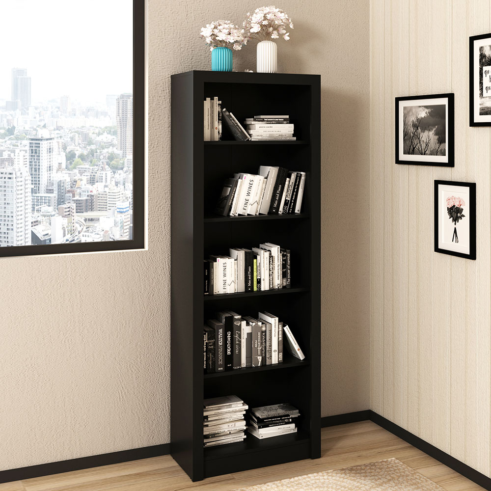 Armário Estante Alto para Escritório Home Office ME4104 MDP Preto G69 - Gran Belo