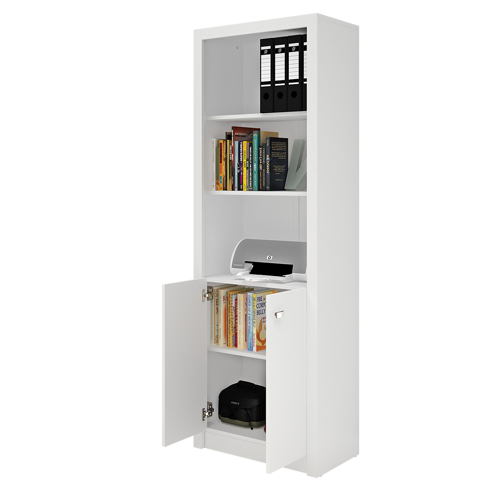 Armário Estante Alto para Escritório Home Office ME4110 MDP Branco G69 - Gran Belo