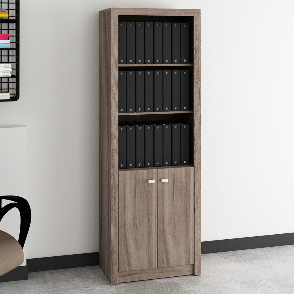 Armário Estante Alto para Escritório Home Office ME4110 MDP Carvalho G69 - Gran Belo