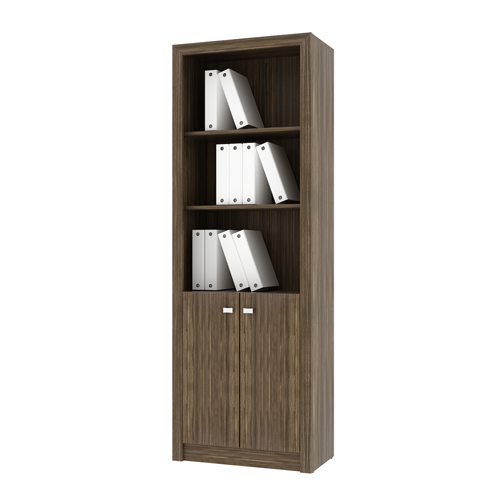 Armário Estante Alto para Escritório Home Office ME4110 MDP Nogal G69 - Gran Belo