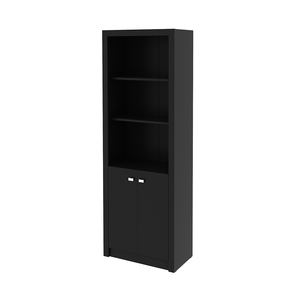 Armário Estante Alto para Escritório Home Office ME4110 MDP Preto G69 - Gran Belo