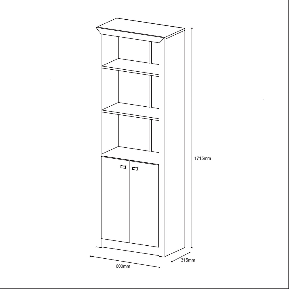 Armário Estante Alto para Escritório Home Office ME4110 MDP Preto G69 - Gran Belo