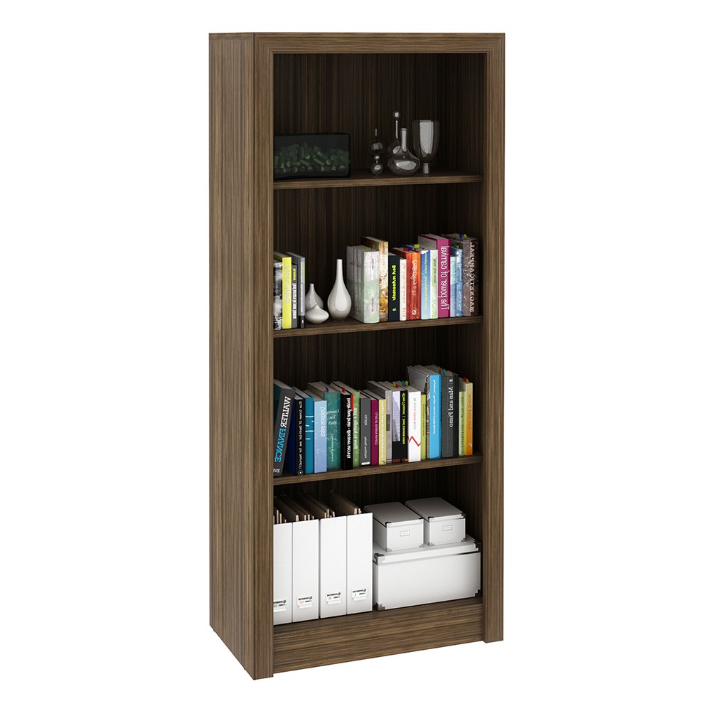 Armário Estante Alto para Escritório Home Office ME4137 MDP Nogal G69 - Gran Belo