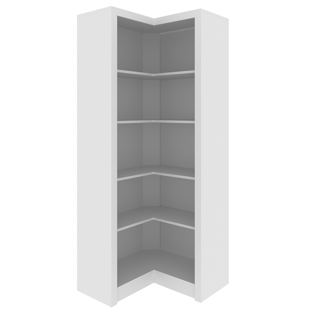 Armário Estante de Canto Alto para Escritório Home Office ME4132 MDP Branco G69 - Gran Belo