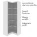 Armário Estante de Canto Alto para Escritório Home Office ME4132 MDP Branco G69 - Gran Belo