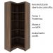 Armário Estante de Canto Alto para Escritório Home Office ME4132 MDP Nogal G69 - Gran Belo