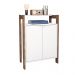 Armário Mesa baixa para Escritório Home Office AZ1008 MDP Branco/Nogal G69 - Gran Belo