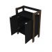Armário Mesa baixa para Escritório Home Office AZ1008 MDP Preto/Nogal G69 - Gran Belo