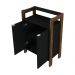 Armário Mesa baixa para Escritório Home Office AZ1008 MDP Preto/Nogal G69 - Gran Belo