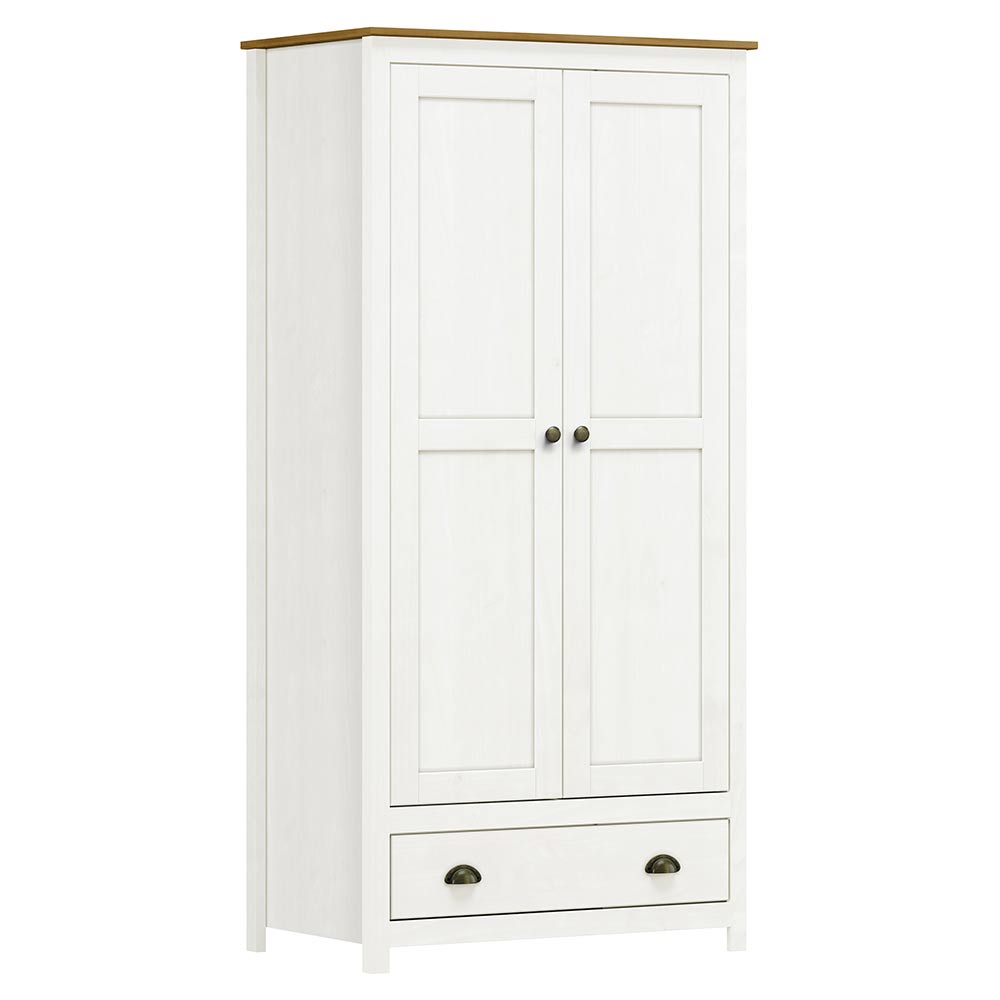 Armário Organizador 2 Portas Madeira Maciça Osiris Branco/Freijo - G74 - Gran Belo