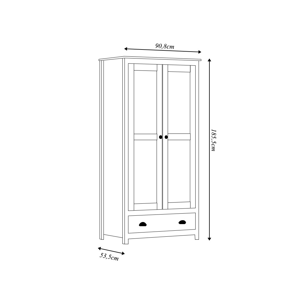 Armário Organizador 2 Portas Madeira Maciça Osiris Branco/Freijo - G74 - Gran Belo