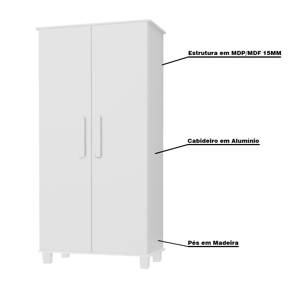 Armário Organizador 2 Portas Nicolau Branco G37 - Gran Belo