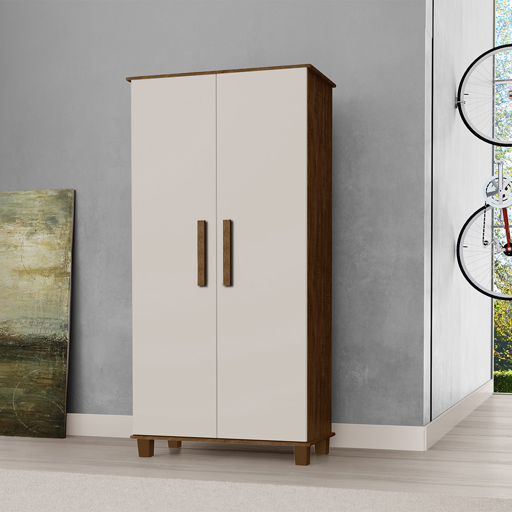 Armário Organizador 2 Portas Nicolau Malbec/Off White G37 - Gran Belo
