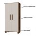 Armário Organizador 2 Portas Nicolau Malbec/Off White G37 - Gran Belo