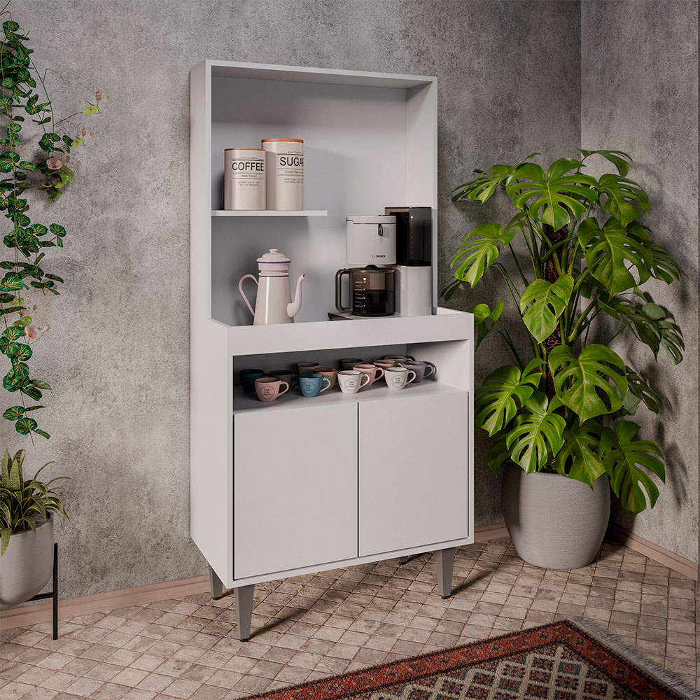Armário de Cozinha 2 Portas Cantinho do Café Itigi Branco G96 - Gran Belo