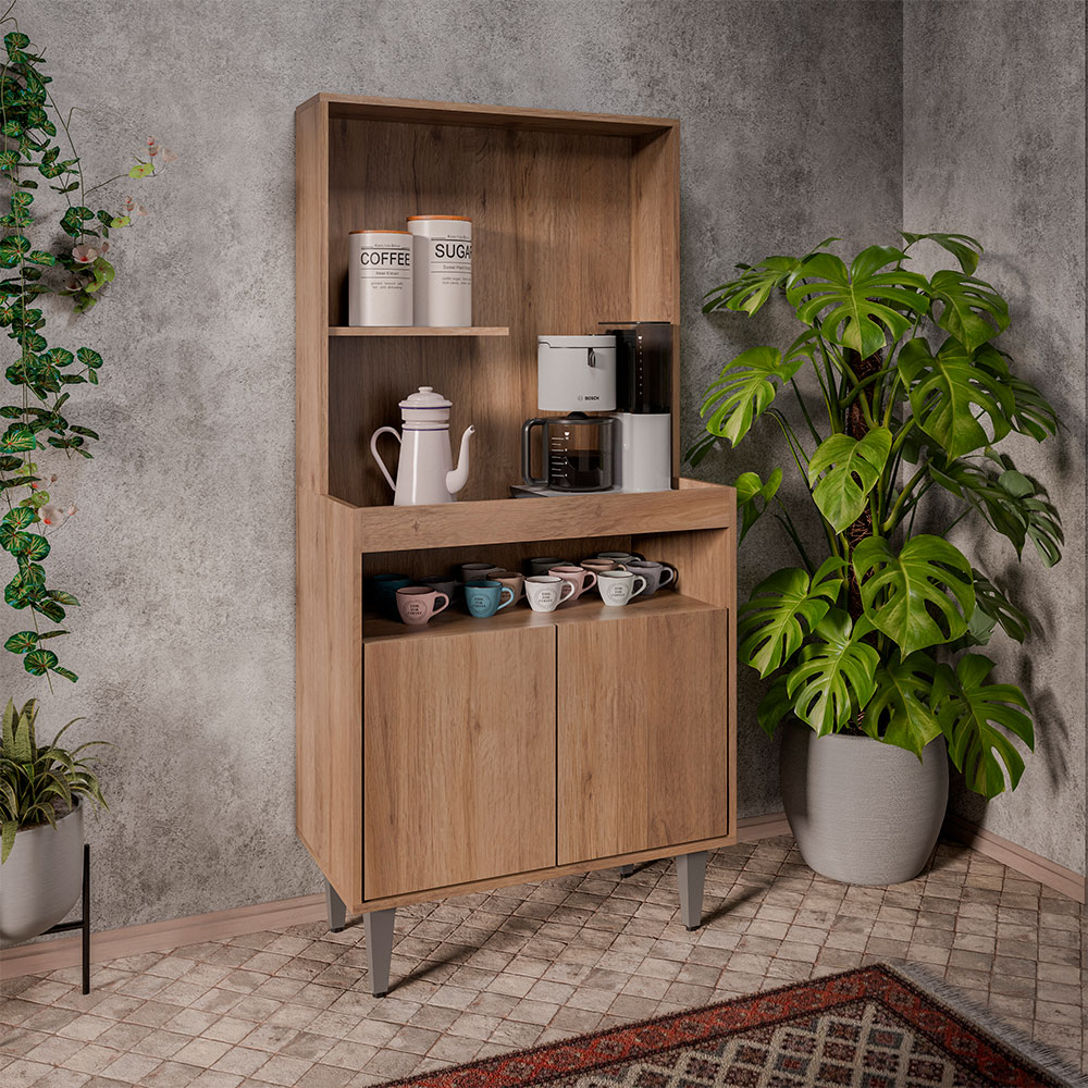 Armário de Cozinha 2 Portas Cantinho do Café Itigi Freijó G96 - Gran Belo