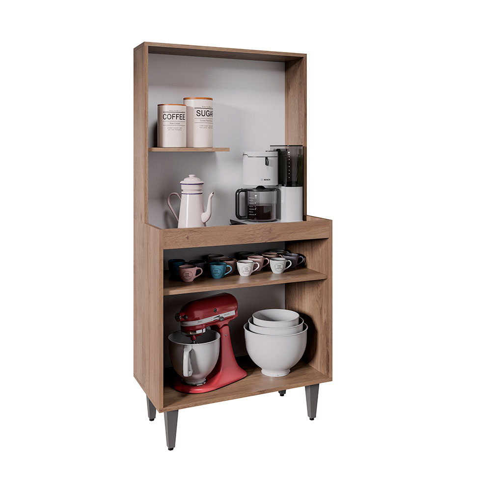 Armário de Cozinha 2 Portas Cantinho do Café Itigi Freijó/Branco G96 - Gran Belo