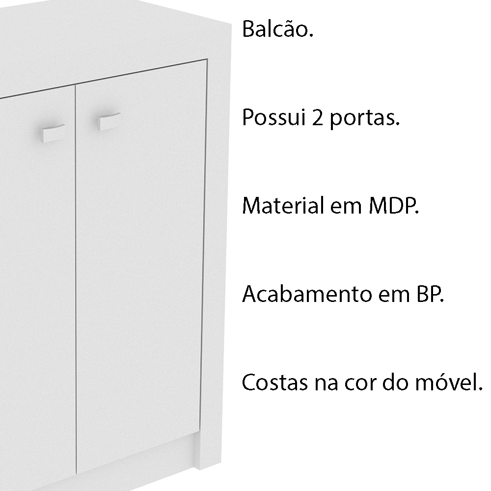 Armário para Escritório Home Office ME4103 MDP Branco G69 - Gran Belo