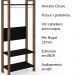 Armario Closet Aberto AZ1029 MDP Preto/Nogal G69 - Gran Belo