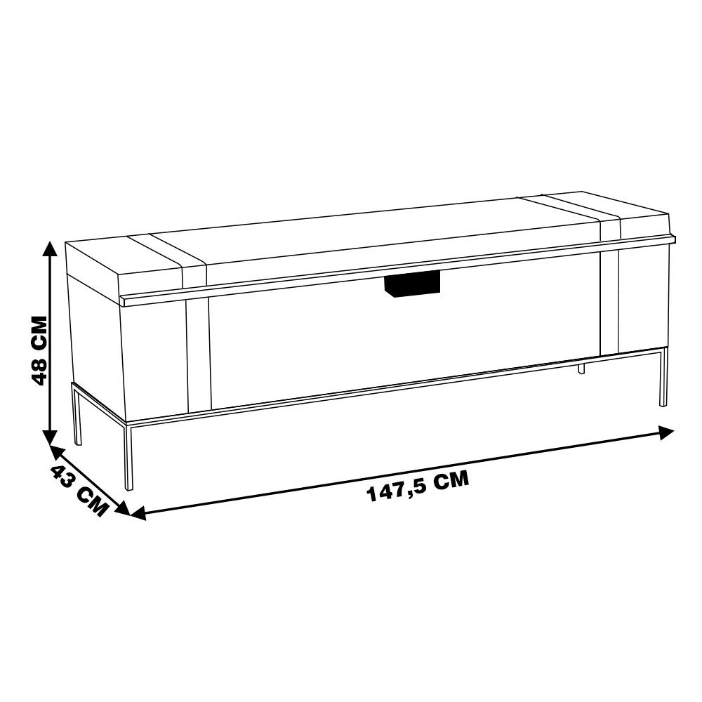 Baú Decorativo para Sala de Estar Quarto Teneci Grafite Madeira Maciça Rustic Brown G54 - Gran Belo