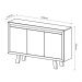 Balcão 3 Portas para Escritório Home Office ME4120 MDP Nogal/Fendi G69 - Gran Belo