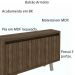 Balcão 3 Portas para Escritório Home Office ME4120 MDP Nogal/Fendi G69 - Gran Belo