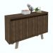 Balcão 3 Portas para Escritório Home Office ME4120 MDP Nogal/Fendi G69 - Gran Belo