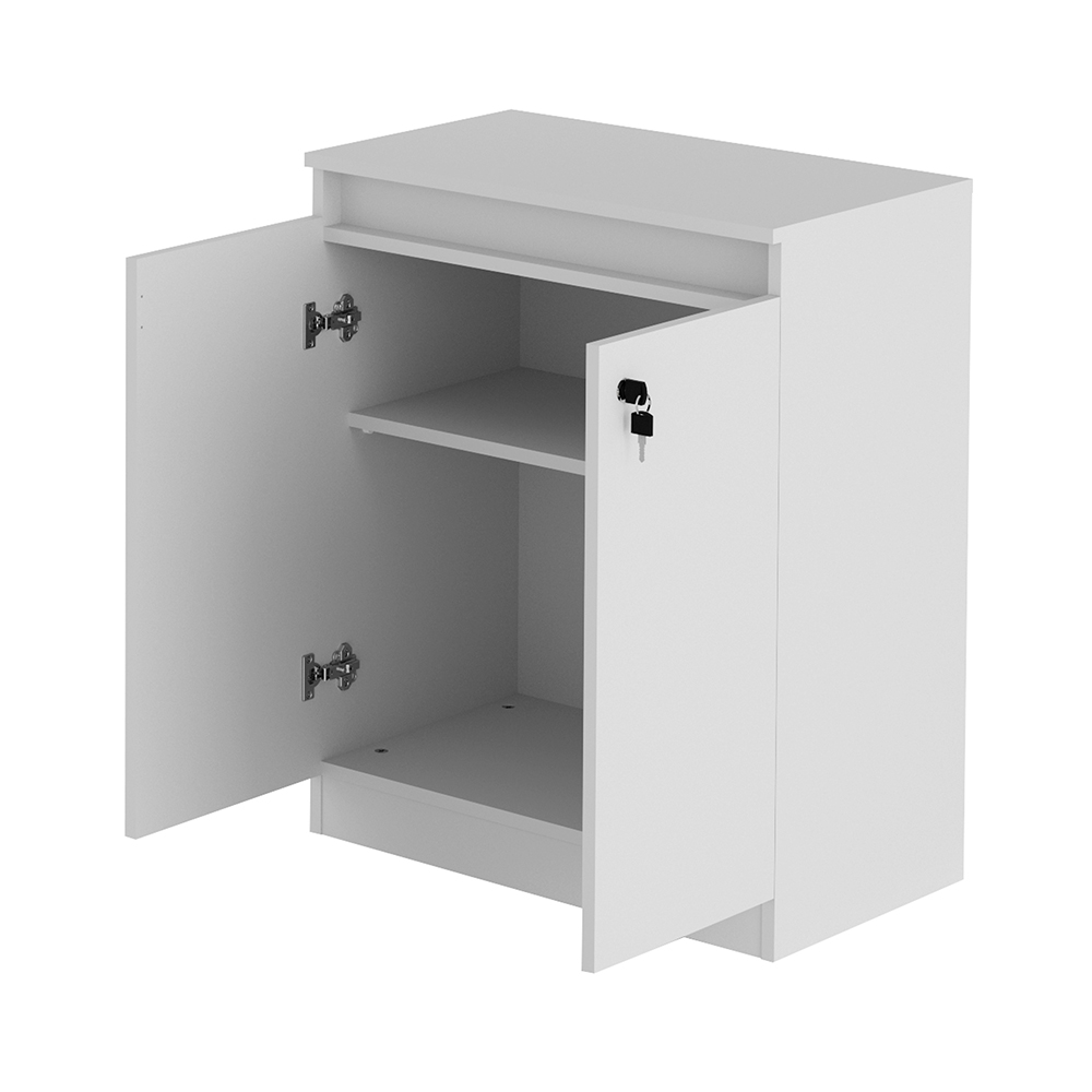 Balcão com Chave para Escritório Home Office ME4149 Branco G69 - Gran Belo