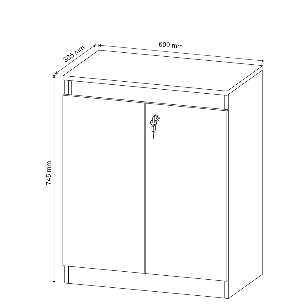Balcão com Chave para Escritório Home Office ME4149 Nogal G69 - Gran Belo