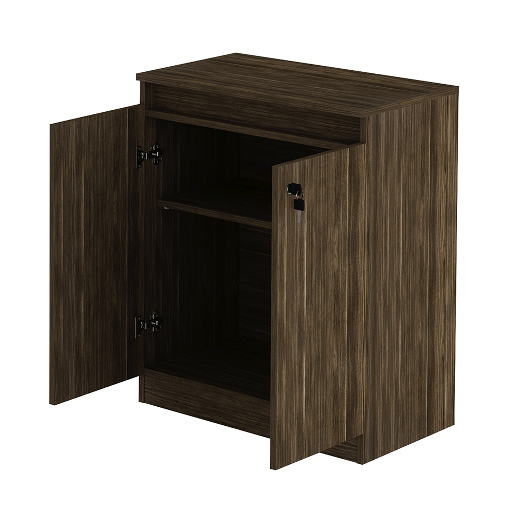 Balcão com Chave para Escritório Home Office ME4149 Nogal G69 - Gran Belo