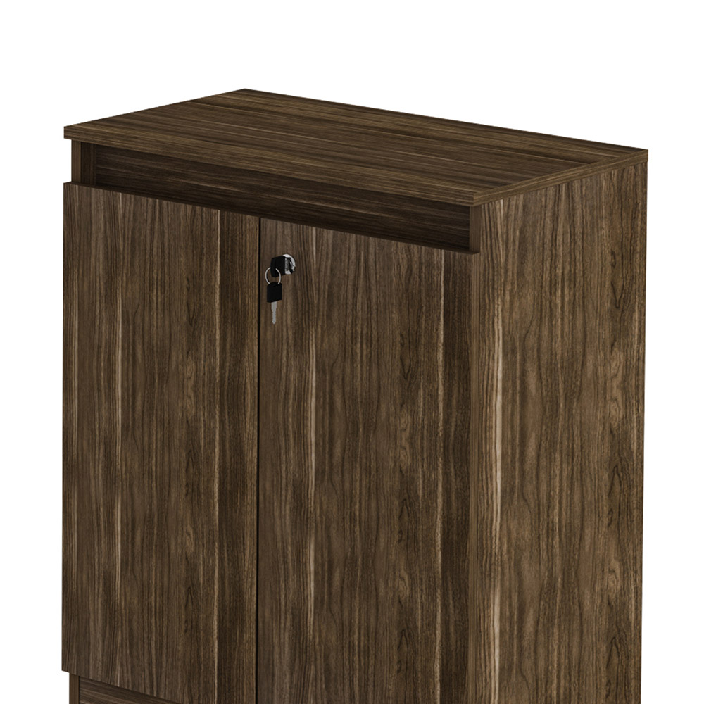 Balcão com Chave para Escritório Home Office ME4149 Nogal G69 - Gran Belo