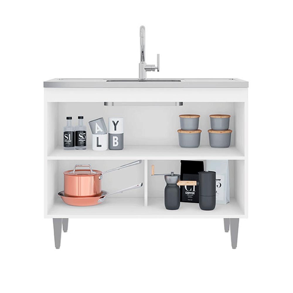 Balcão de Cozinha Wollo MDP/BP Branco G96 - Gran Belo
