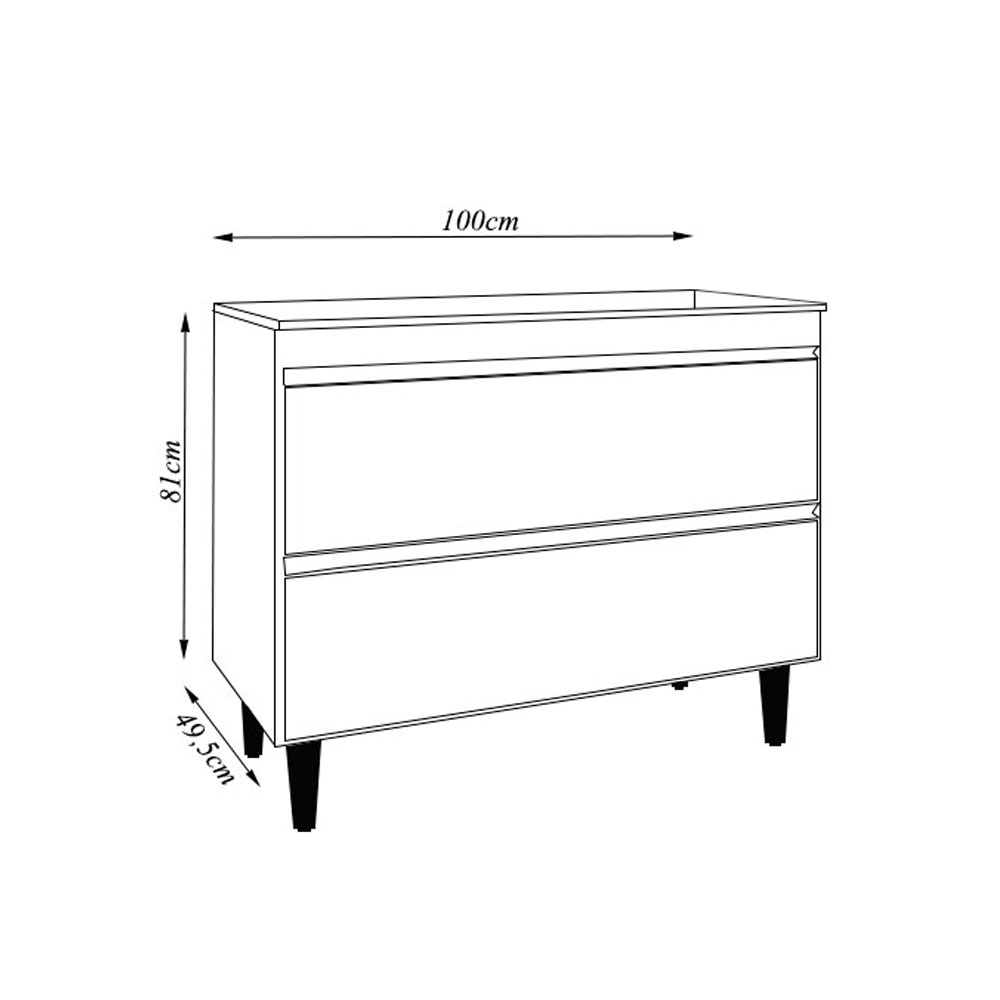 Balcão de Cozinha Wollo MDP/BP Branco G96 - Gran Belo