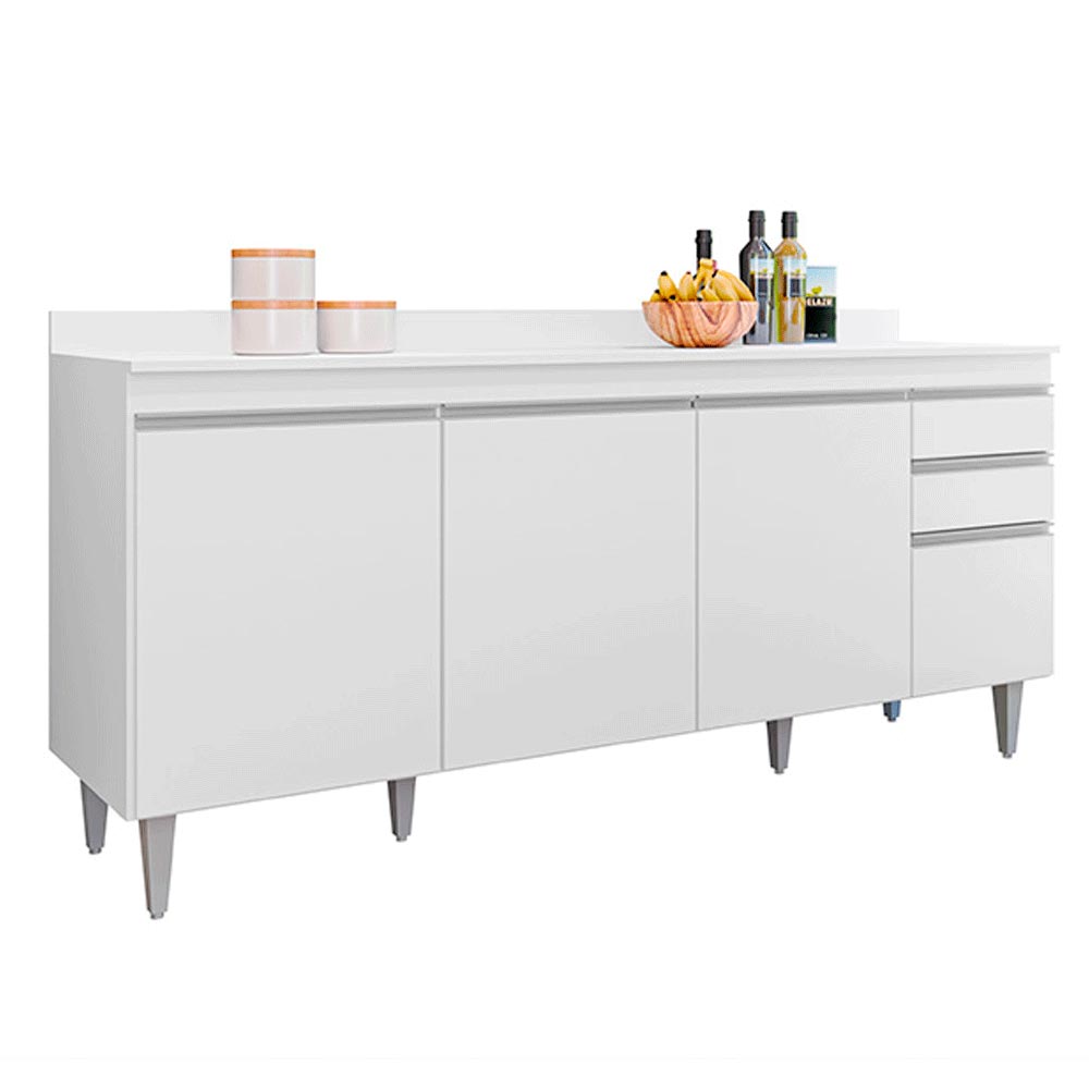 Balcão de Cozinha com Tampo Apex MDP/BP Branco G96 - Gran Belo
