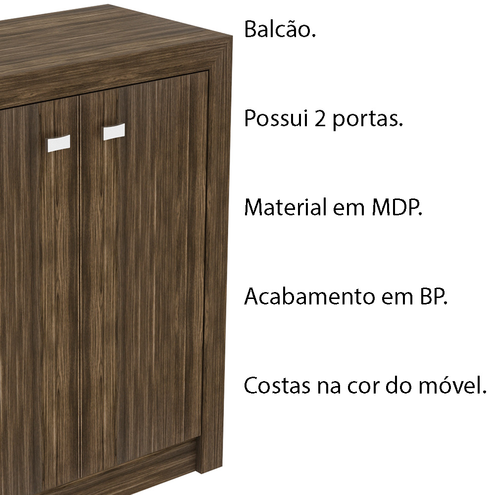Balcão para Escritório Home Office ME4103 MDP Nogal G69 - Gran Belo