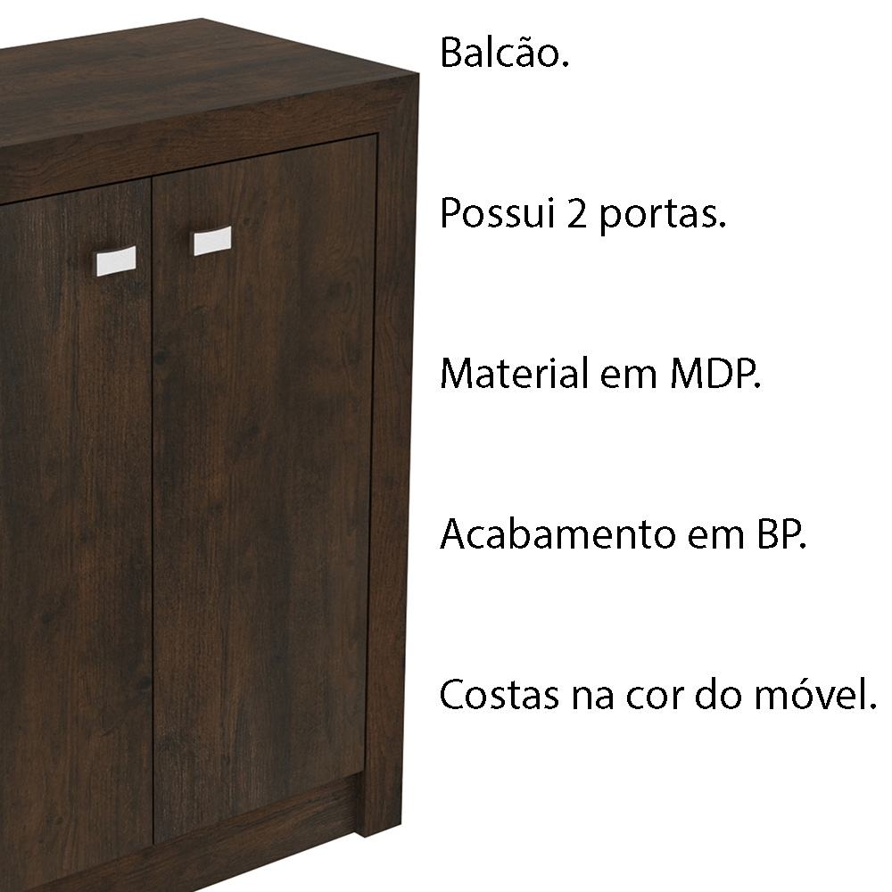 Balcão para Escritório Home Office ME4103 MDP Rustico G69 - Gran Belo