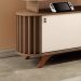 Bancada Decorativa Kirby 1.8 TV até 70 Pol. Ripada Castanho/Off White G26 - Gran belo